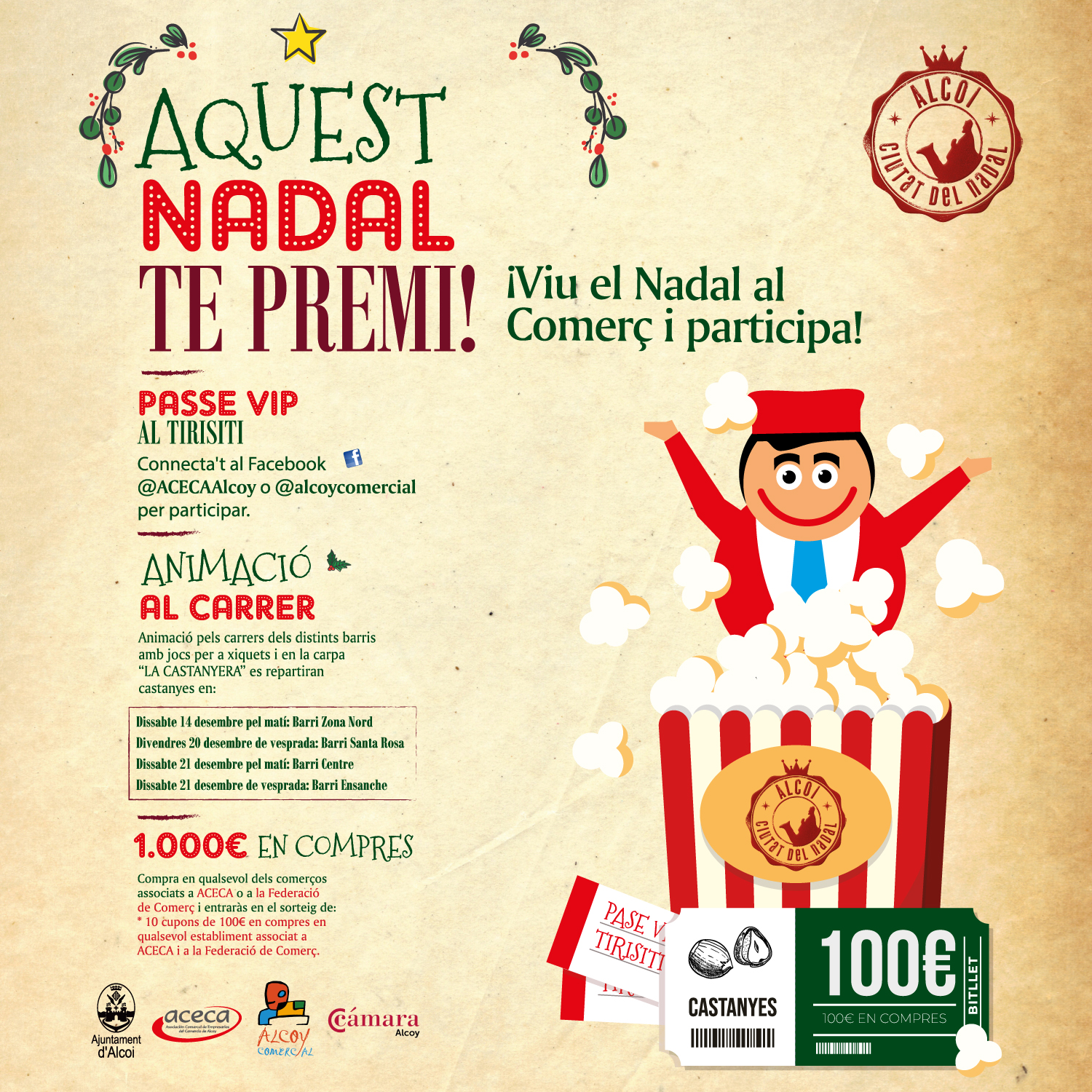 Aquest Nadal té premi!”, la campaña de Navidad de ACECA y Federació de comerç